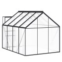 VidaXL Szklarnia z ramą podstawy, antracytowa, aluminiowa, 4,75 m²