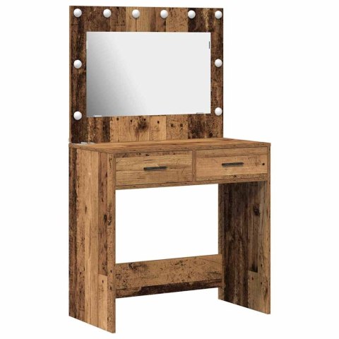TOALETKA Z SZUFLADĄ Z LUSTREM STARE DREWNO 78,5X41X135CM