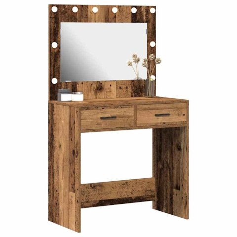 TOALETKA Z SZUFLADĄ Z LUSTREM STARE DREWNO 78,5X41X135CM