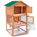 Klatka dla królików vidaXL Outdoor Drewniana 3-warstwowa