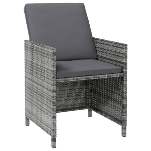 VidaXL 4-cz. zestaw krzeseł i stołków ogrodowych, rattan PE, szary