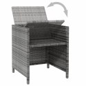 VidaXL 4-cz. zestaw krzeseł i stołków ogrodowych, rattan PE, szary