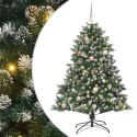 VidaXL Sztuczna choinka z podstawą Zielony 150 cm PVC, plastik i stal