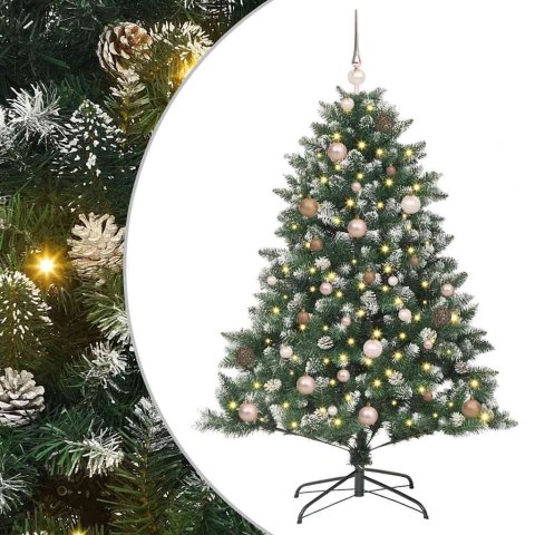 VidaXL Sztuczna choinka z podstawą Zielony 150 cm PVC, plastik i stal