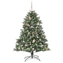 VidaXL Sztuczna choinka z podstawą Zielony 150 cm PVC, plastik i stal