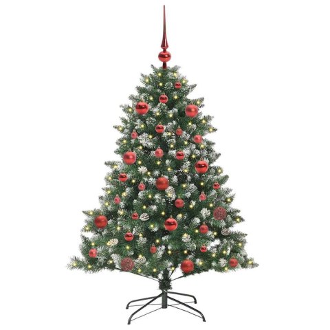 VidaXL Sztuczna choinka z podstawą Zielony 150 cm PVC, plastik i stal