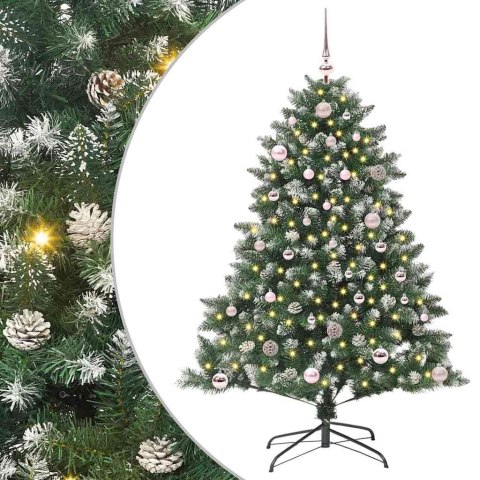 VidaXL Sztuczna choinka z podstawą Zielony 150 cm PVC, plastik i stal