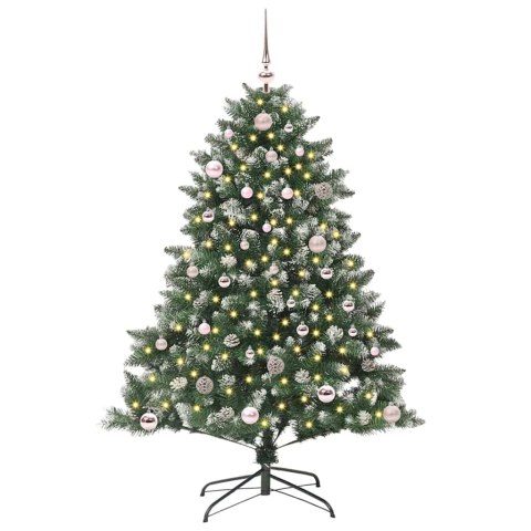VidaXL Sztuczna choinka z podstawą Zielony 150 cm PVC, plastik i stal