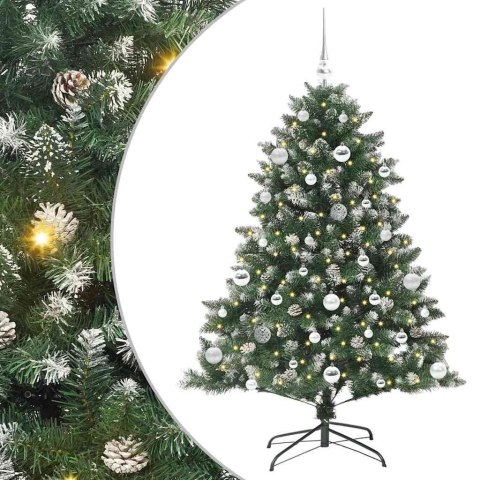 VidaXL Sztuczna choinka z podstawą Zielony 150 cm PVC, plastik i stal