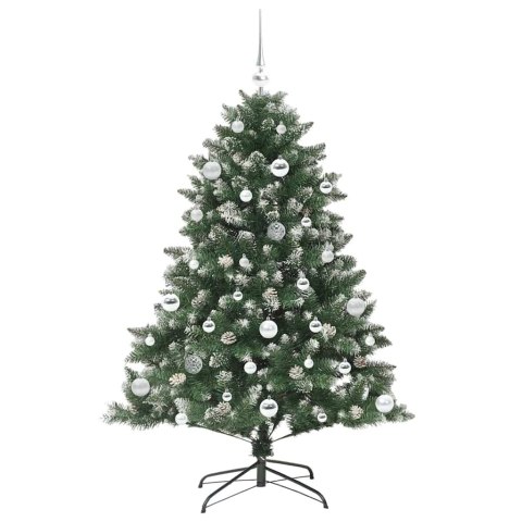 VidaXL Sztuczna choinka z podstawą Zielony 150 cm PVC, plastik i stal