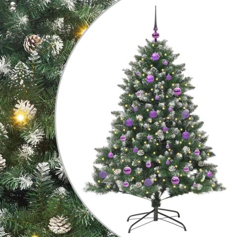 VidaXL Sztuczna choinka z podstawą Zielony 150 cm PVC, plastik i stal