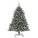 VidaXL Sztuczna choinka z podstawą Zielony 150 cm PVC, plastik i stal
