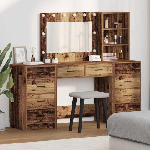 TOALETKA 3 PCS BRĄZOWA 40X41X135CM MATERIAŁ DREWNOPOCHODNY