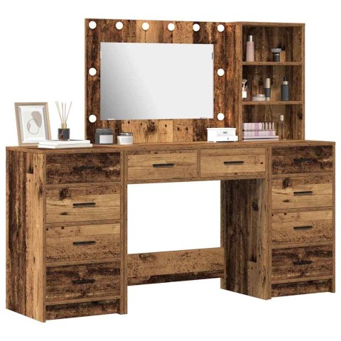 TOALETKA 3 PCS BRĄZOWA 40X41X135CM MATERIAŁ DREWNOPOCHODNY