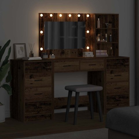 TOALETKA 3 PCS BRĄZOWA 40X41X135CM MATERIAŁ DREWNOPOCHODNY
