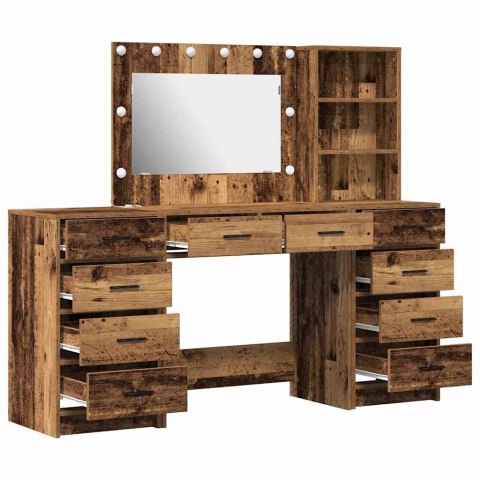 TOALETKA 3 PCS BRĄZOWA 40X41X135CM MATERIAŁ DREWNOPOCHODNY