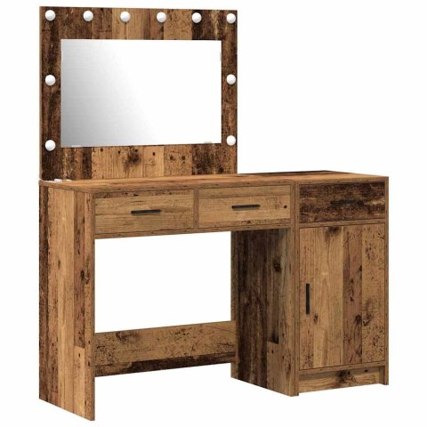 TOALETKA Z SZUFLADĄ 2 PCS BRĄZOWA MATERIAŁ DREWNOPOCHODNY