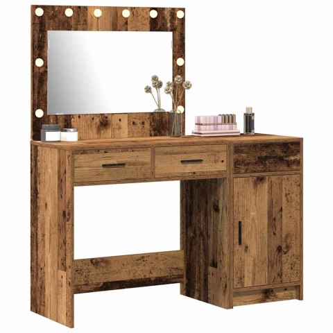 TOALETKA Z SZUFLADĄ 2 PCS BRĄZOWA MATERIAŁ DREWNOPOCHODNY