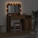 TOALETKA Z SZUFLADĄ 2 PCS BRĄZOWA MATERIAŁ DREWNOPOCHODNY