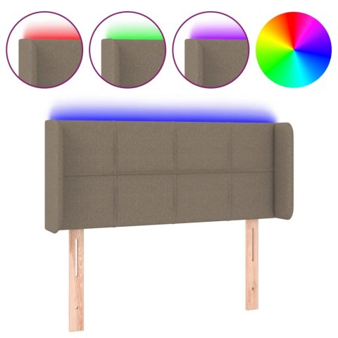 VidaXL Zagłówek do łóżka z LED, taupe, 83x16x78/88 cm, tkanina