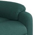 VidaXL Fotel masujący z funkcją relaksacji, ciemnozielony materiał