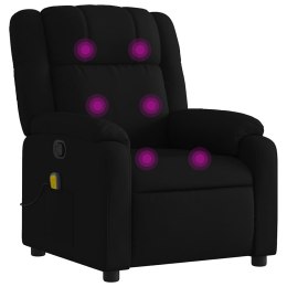 VidaXL Fotel masujący z funkcją relaksacji, czarny, materiałowy