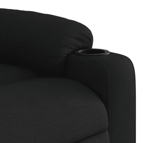 VidaXL Fotel masujący z funkcją relaksacji, czarny, materiałowy