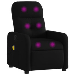 VidaXL Fotel masujący z funkcją relaksacji, czarny, materiałowy