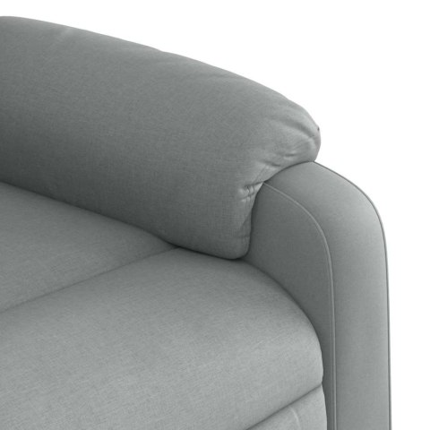 VidaXL Fotel masujący z funkcją rozkładania, jasnoszary, materiał