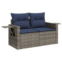 VidaXL 10-cz. zestaw wypoczynkowy do ogrodu z poduszkami, szary, polirattan