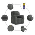 VidaXL Fotel masujący z funkcją rozkładania, ciemnoszary materiał