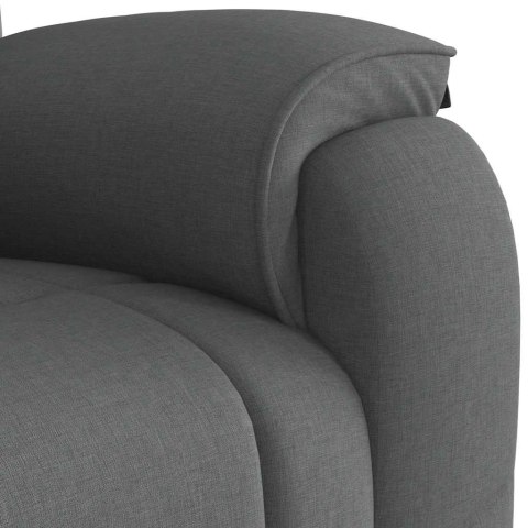 VidaXL Fotel masujący z funkcją rozkładania, ciemnoszary materiał