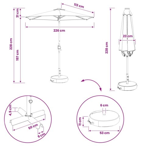 PARASOL OGRODOWY Z LED-OWYMI LAMPKAMI 230X230CM POLIESTER