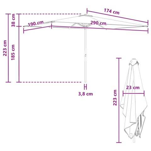 PARASOL OGRODOWA 200X300CM POLIESTER PROSTOKĄTNY