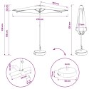 PARASOL OGRODOWY Z PODSTAWĄ PROSTOKĄTNY 2,7 X 2,7 M POLIESTER