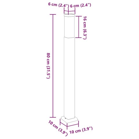 VidaXL Słupek oświetleniowy 80 cm Stal nierdzewna IP44