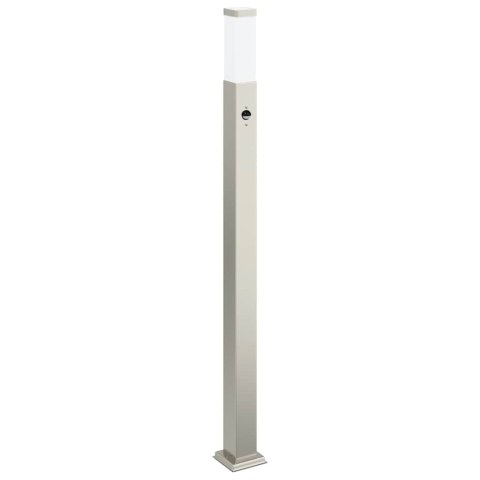 VidaXL Słupek oświetleniowy z czujnikiem 110 cm, stal nierdzewna IP44