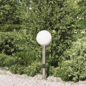 VidaXL Słupek oświetleniowy z czujnikiem i gniazdkiem 80 cm, stal nierdzewna IP44