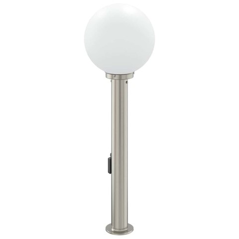 VidaXL Słupek oświetleniowy z czujnikiem i gniazdkiem 80 cm, stal nierdzewna IP44