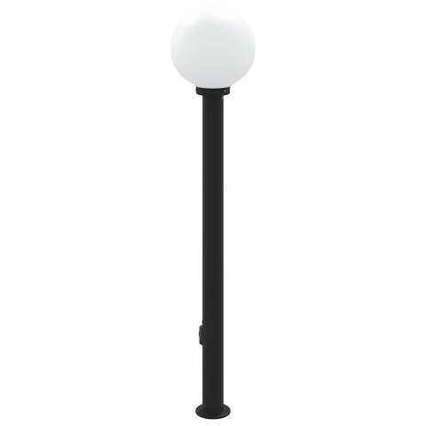 VidaXL Słupek oświetleniowy z gniazdem 120 cm Czarny IP44