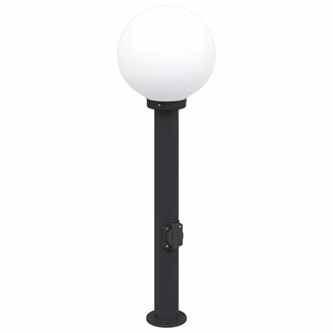 VidaXL Słupek oświetleniowy z gniazdem 80 cm Czarny IP44