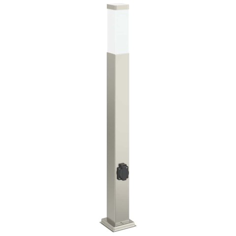 VidaXL Słupek oświetleniowy z gniazdem 80 cm, stal nierdzewna IP44