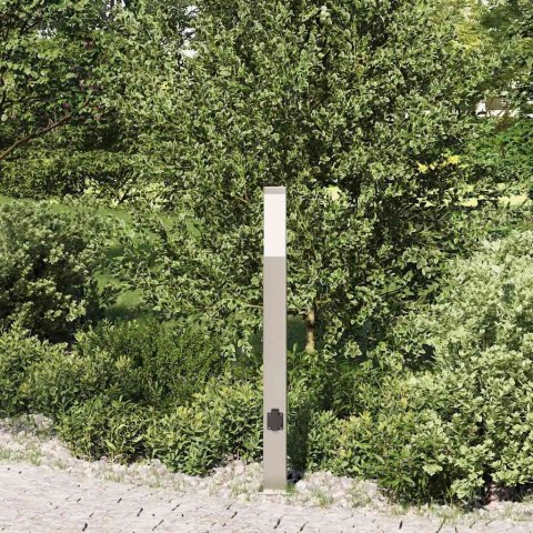 VidaXL Słupek oświetleniowy z gniazdem 80 cm, stal nierdzewna IP44
