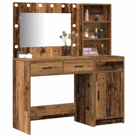 TOALETKA Z SZUFLADĄ 2 PCS BRĄZOWA MATERIAŁ DREWNOPOCHODNY