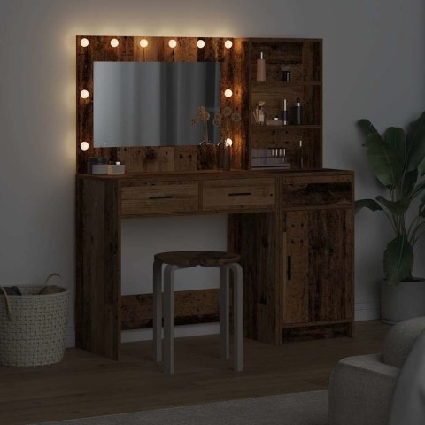 TOALETKA Z SZUFLADĄ 2 PCS BRĄZOWA MATERIAŁ DREWNOPOCHODNY