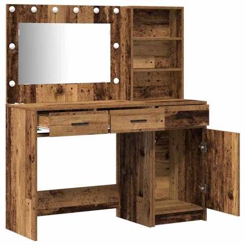TOALETKA Z SZUFLADĄ 2 PCS BRĄZOWA MATERIAŁ DREWNOPOCHODNY