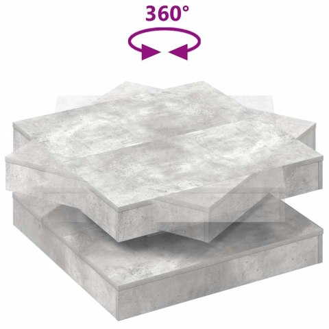VidaXL Stolik kawowy obrotowy 360 stopni, betonowy, szary, 70x70x34,5 cm