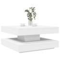 VidaXL Stolik kawowy obrotowy 360 stopni, biały, 70x70x34,5 cm