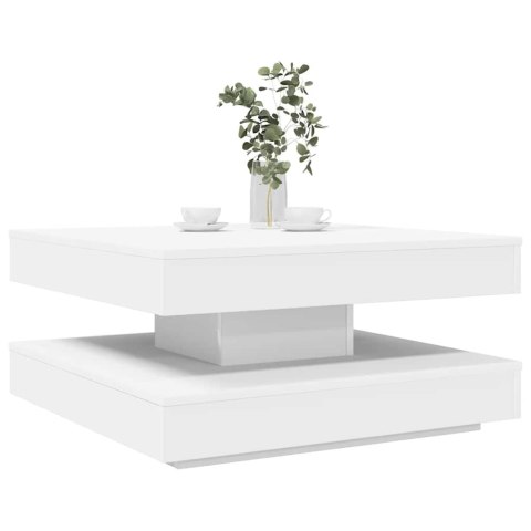 VidaXL Stolik kawowy obrotowy 360 stopni, biały, 70x70x34,5 cm