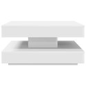 VidaXL Stolik kawowy obrotowy 360 stopni, biały, 70x70x34,5 cm